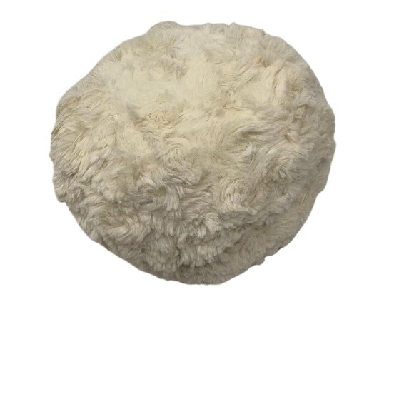 Love Sac The Ball Cream Ivory Faux Fur Small Round Decorative Pillow Poof 5" - Picture 2 of 8